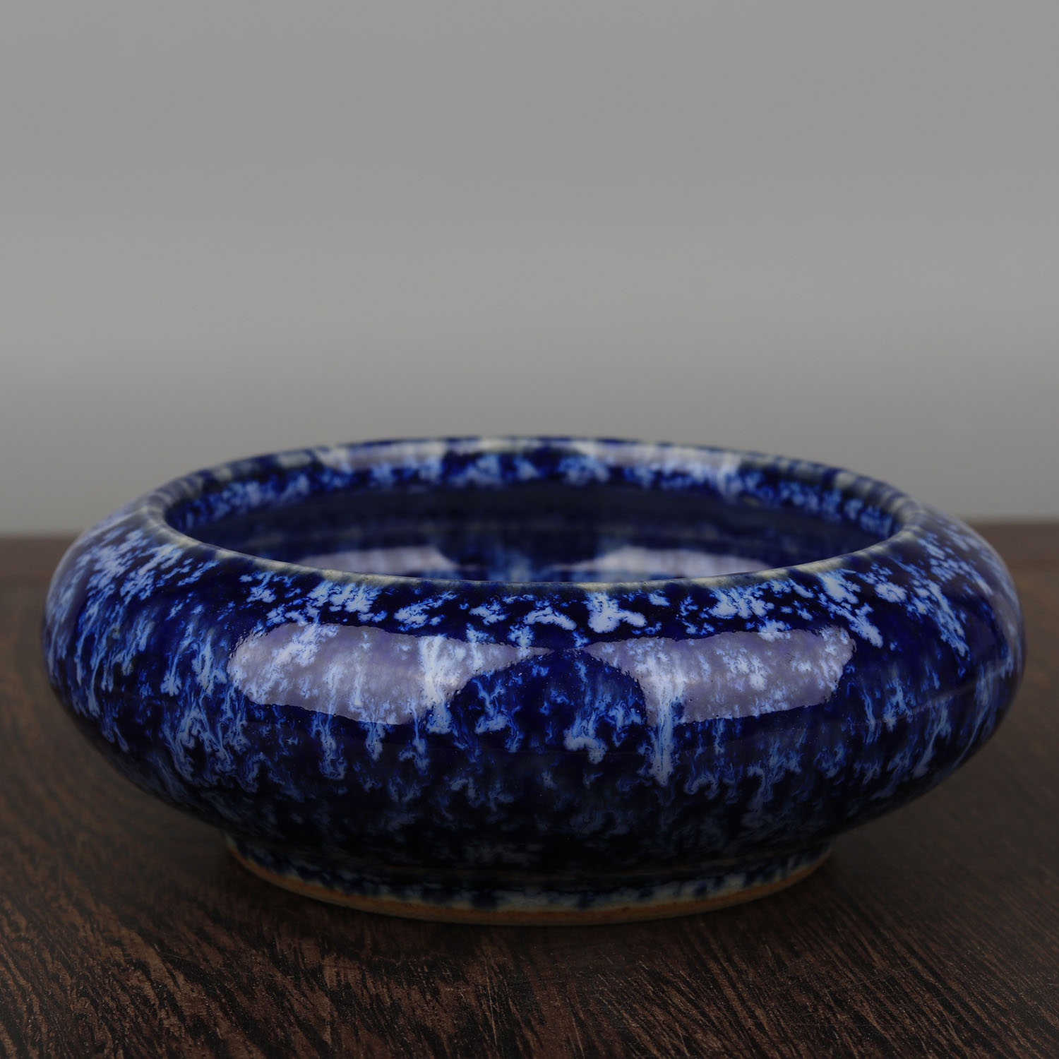 Qing Qianlong kiln changed eggplant skin purple glaze open piece small pen wash antique porcelain antique antique old goods old goods desktop decoration