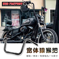 Ape converts Harley to wide-body pullback handlebar variable diameter high to bold 14 inches 883 1200 Dana Street Fighter