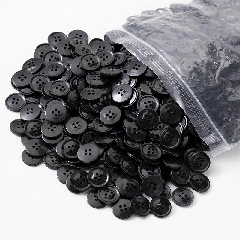 Old-Fashioned Black Round Button Cotton Jacket Button Accessories Cuff Buttons Work Clothes Trousers Buttons Hand-Sewn Buttons