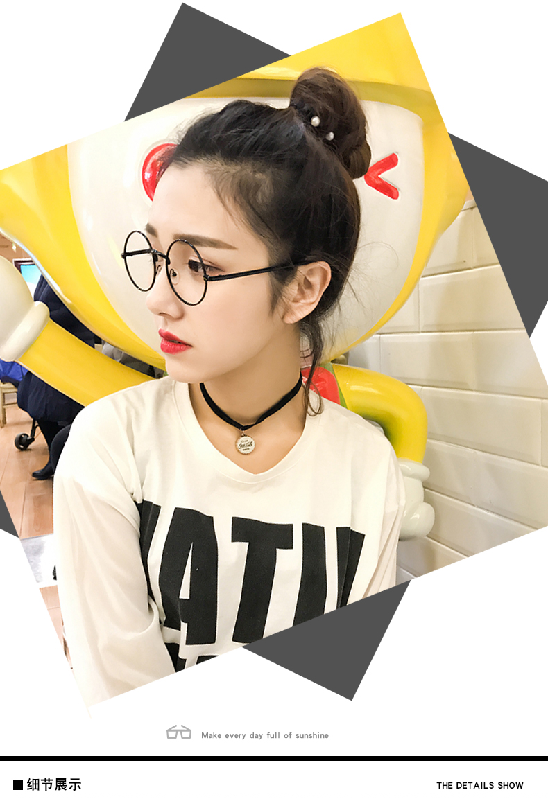 Kính retro gọng kính nam phiên bản Hàn Quốc của kính gọng tròn nữ toàn khung văn học khung kim loại phẳng mắt kính điện biên phủ