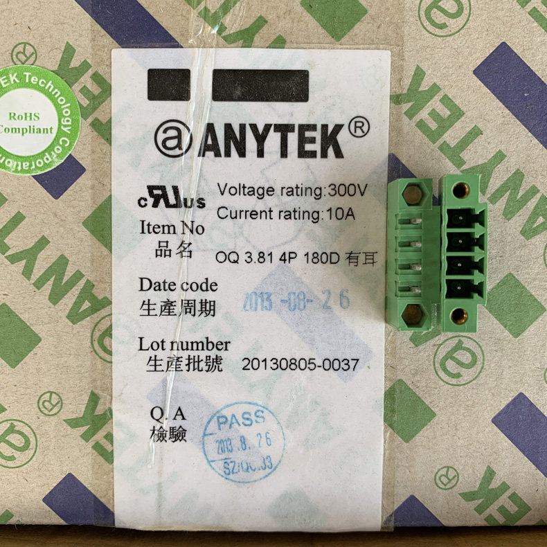 ANYTEK OQ 3 81 4P 180D Lug TERMINAL Block OQ043550006AG