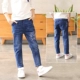 Bé trai 4-11 tuổi dày ở trẻ 5 mùa đông 6 quần nam kho báu 7 a 9 quần jean 8 bé trai 9 mặc 10 quần dài quần ống rộng trẻ em