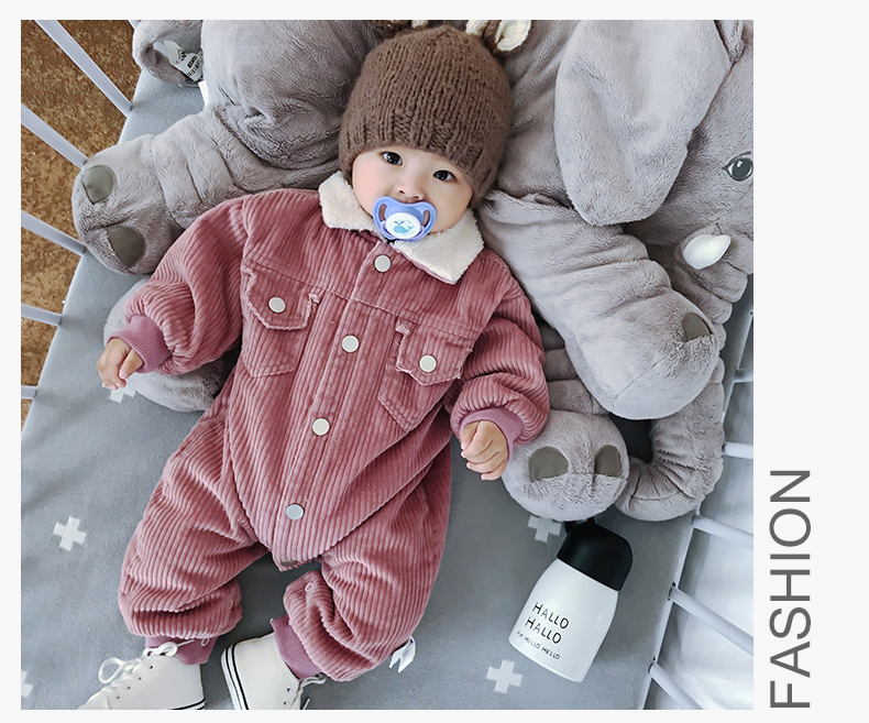 Quần áo trẻ em mùa thu và mùa đông ra khỏi quần áo quần áo trẻ em 1-3 tuổi cộng với bộ jumpsuit nhung cho bé quần áo mùa thu và mùa đông quần áo thể thao trẻ em