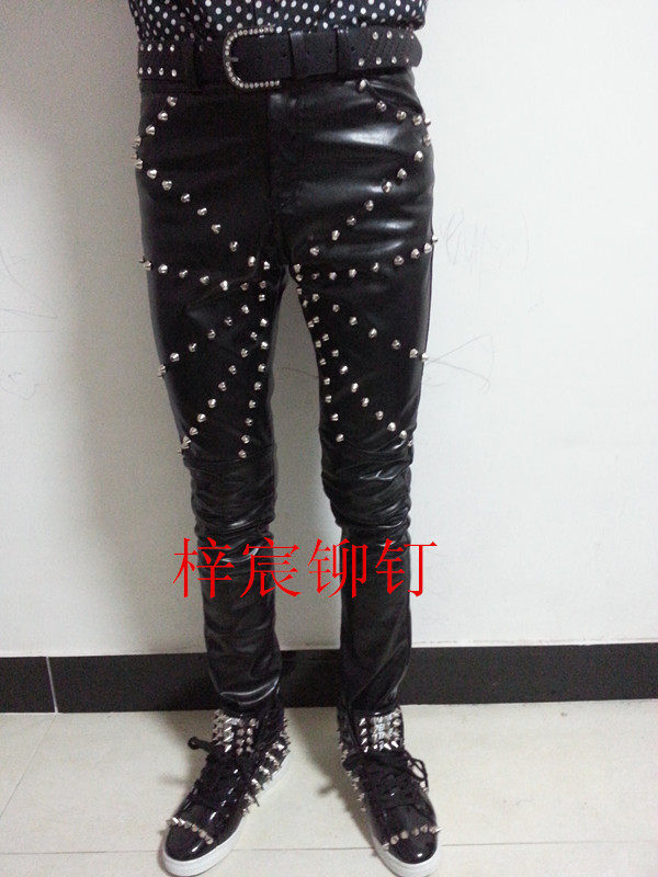 Pantalon cuir homme serré - Ref 1485382 Image 50