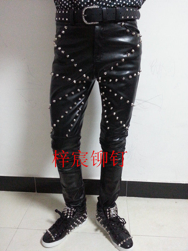 Pantalon cuir homme serré - Ref 1485382 Image 52