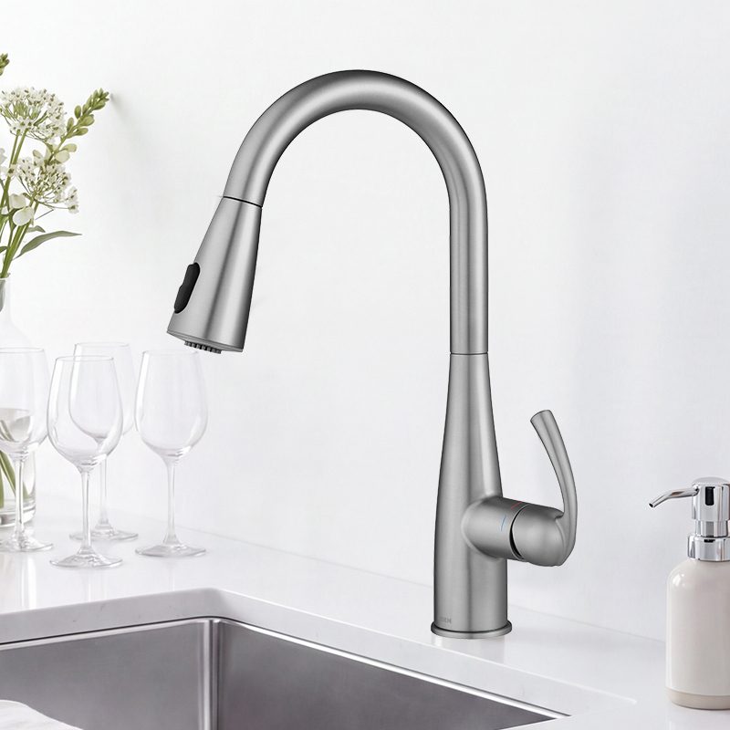 Moen Bathroom Pull-Out Kitchen Sink Faucet Hot and Cold Water Sink Faucet Mcl87014Srs 7402 Moen Bathroom Pull-Out Kitchen Sink Faucet Hot and Cold Water Sink Faucet Mcl87014Srs 7402