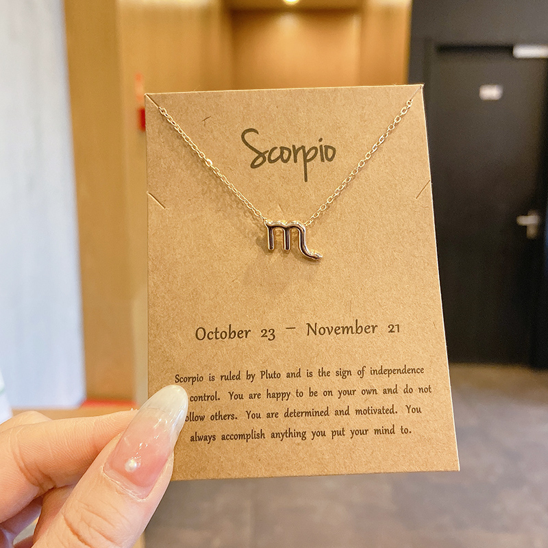 6 X Scorpio GoldTwelve constellations constellation Pendants 2021 new pattern Simplicity Necklace female Minority Sense of design Light luxury lovers necklace