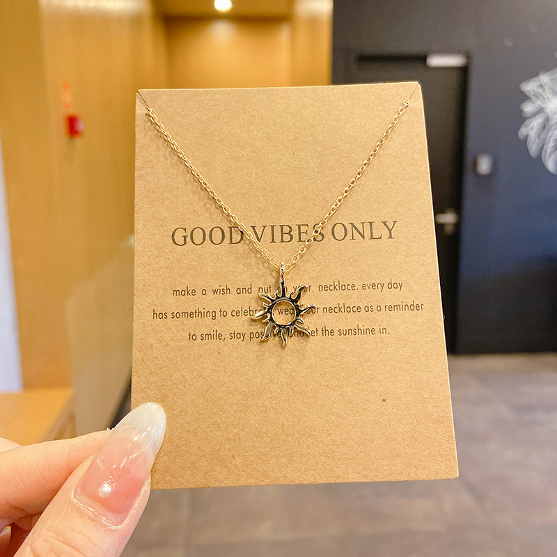 Sun Pendant - GoldTwelve constellations constellation Pendants 2021 new pattern Simplicity Necklace female Minority Sense of design Light luxury lovers necklace