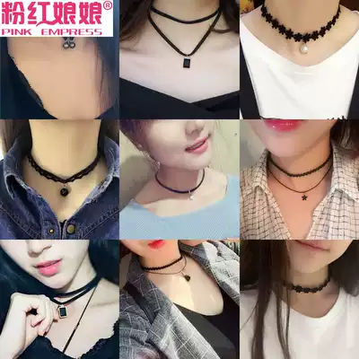 Korean clavicle chain women's short neck strap collar Neck jewelry necklace Simple black neck chain strap Neck necklace