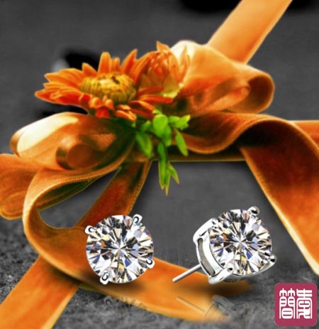 NSCD quadpaws diamond earrings diamond earrings with certificate NSCD drill stunning firecolored pair of prices