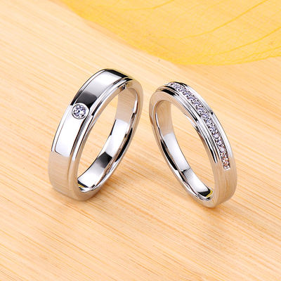 American moissanite couple rings, wedding rings, imitation diamond rings, jewelry with certificate 22014