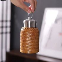 Lamuzis same bamboo intangible cultural heritage hand-woven thermos cup for men and women stainless steel portable tea drinking cup hot