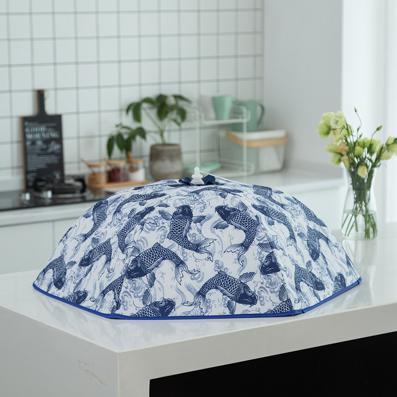 Eurostyle Insulated Vegetable Hood folding table lid Dining Cover Winter Meals Cover Dust Cover Aluminum Film Insulated Vegetable Cover Round