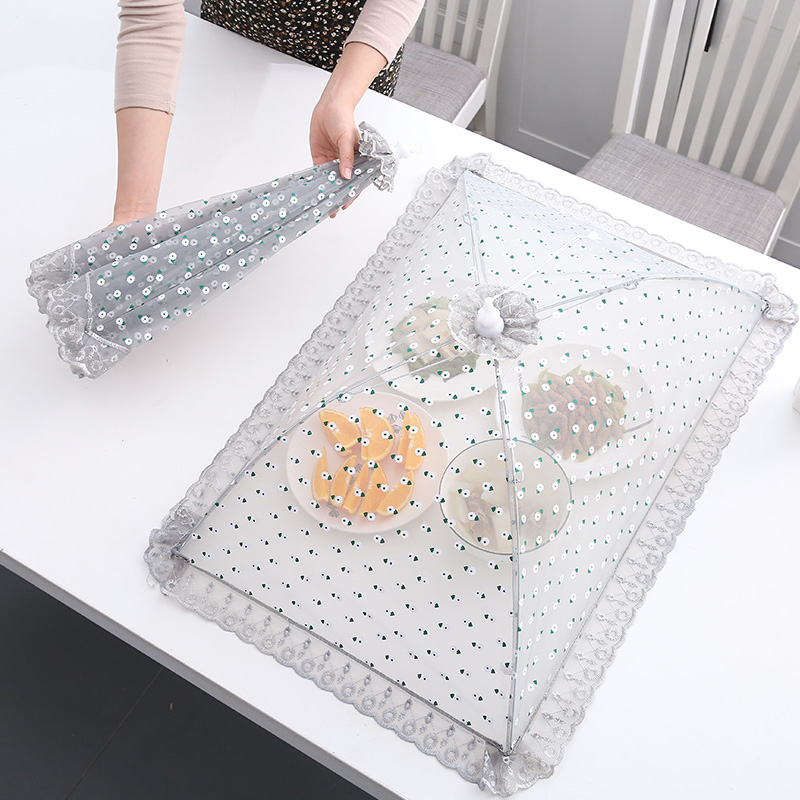 Summer table cover breathable household mesh cover Dust-proof fly-proof cover Dish cover Foldable round meal cover Large