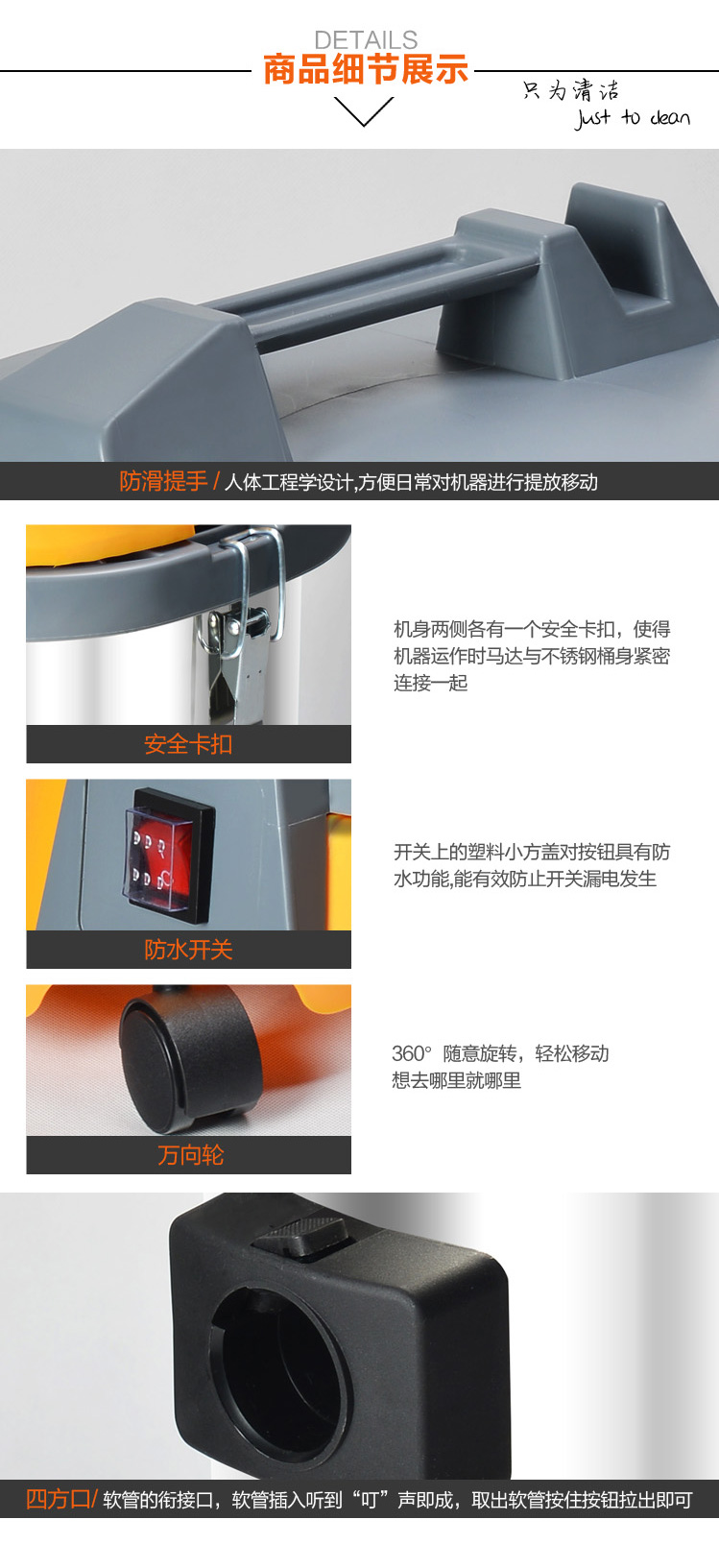 robot hút bụi frico Máy hút bụi Jieba BF501 Máy hút nước gia đình mạnh mẽ thương mại công nghiệp rửa xe cửa hàng chuyên dụng làm sạch 30 lít - Máy hút bụi hút bụi công nghiệp