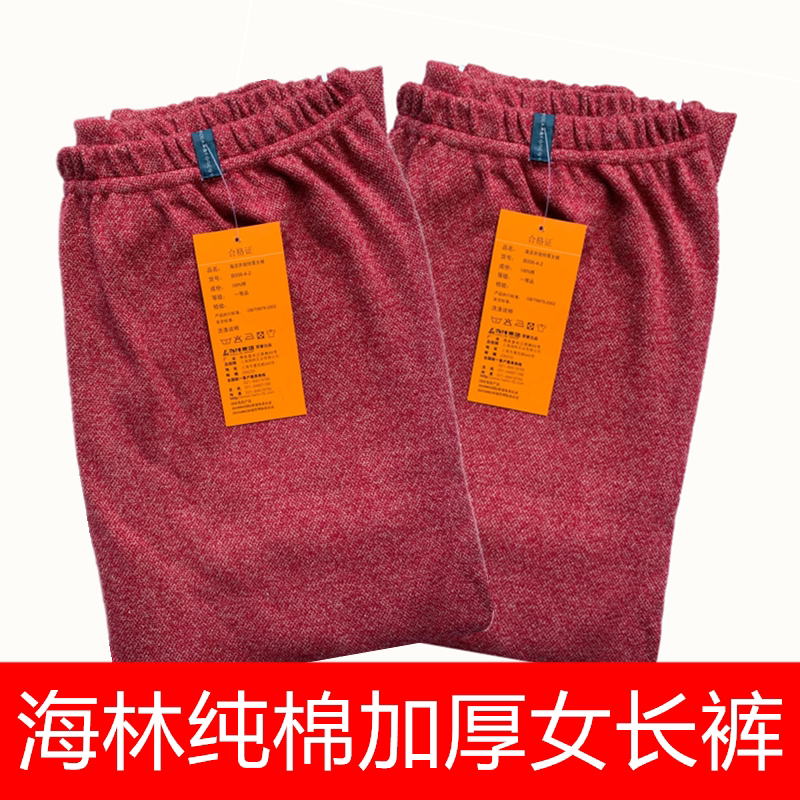 Hailin Thermal Underwear Women's Thick Cotton Underwear One Piece Cotton Wool Pants Long Johns
