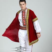 Xinjiang mens long vest national costume Kazakh national dance costume Performance costume Uighur clothing