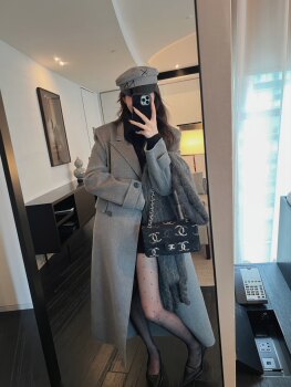 Inmimiface double-sided wool coat
