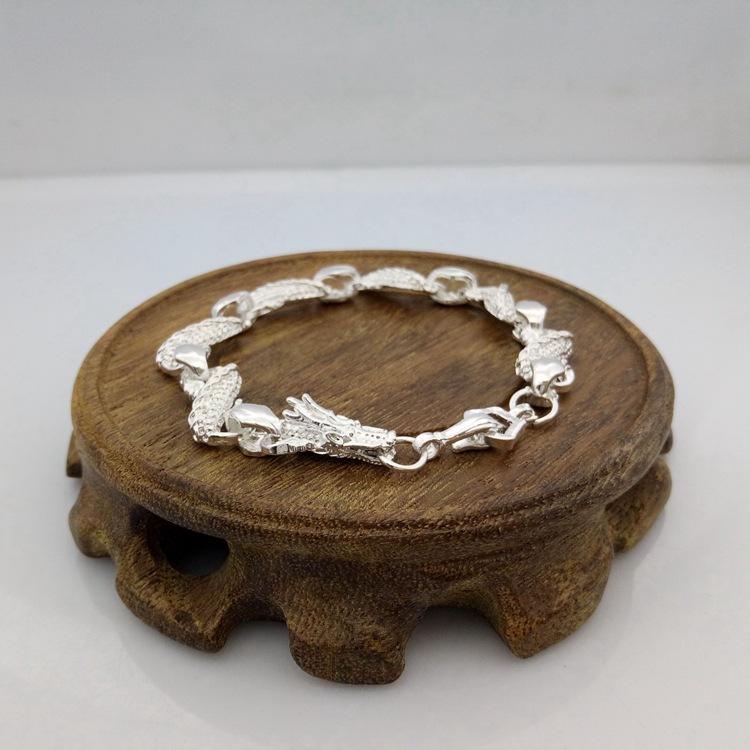 S259 sterling bạc đôi vòi vòng tay nam retro độc đoán vòng đeo tay thô Hàn Quốc cá tính thời trang thủy triều nam trang sức - Vòng đeo tay Cuff vòng tay nam