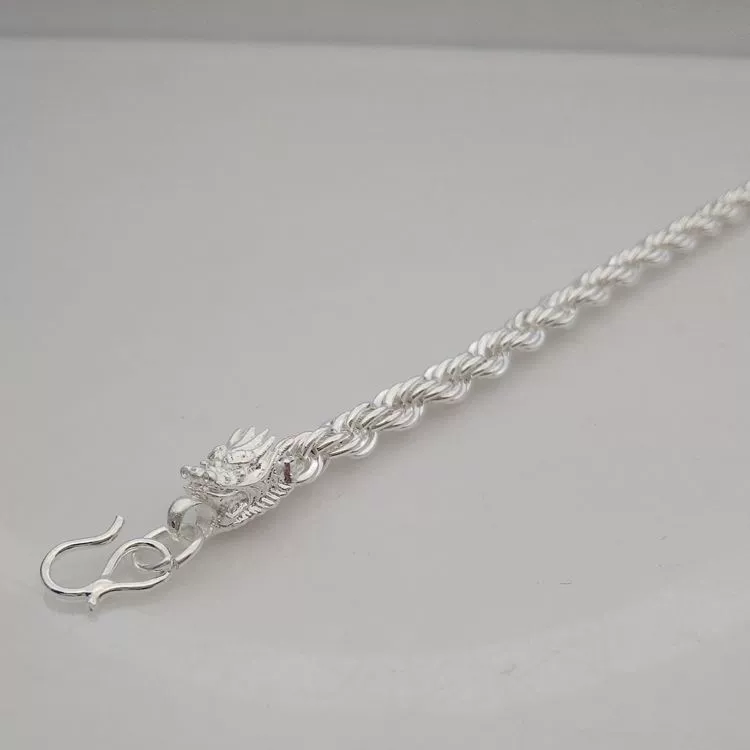 S259 sterling bạc đôi vòi vòng tay nam retro độc đoán vòng đeo tay thô Hàn Quốc cá tính thời trang thủy triều nam trang sức - Vòng đeo tay Cuff