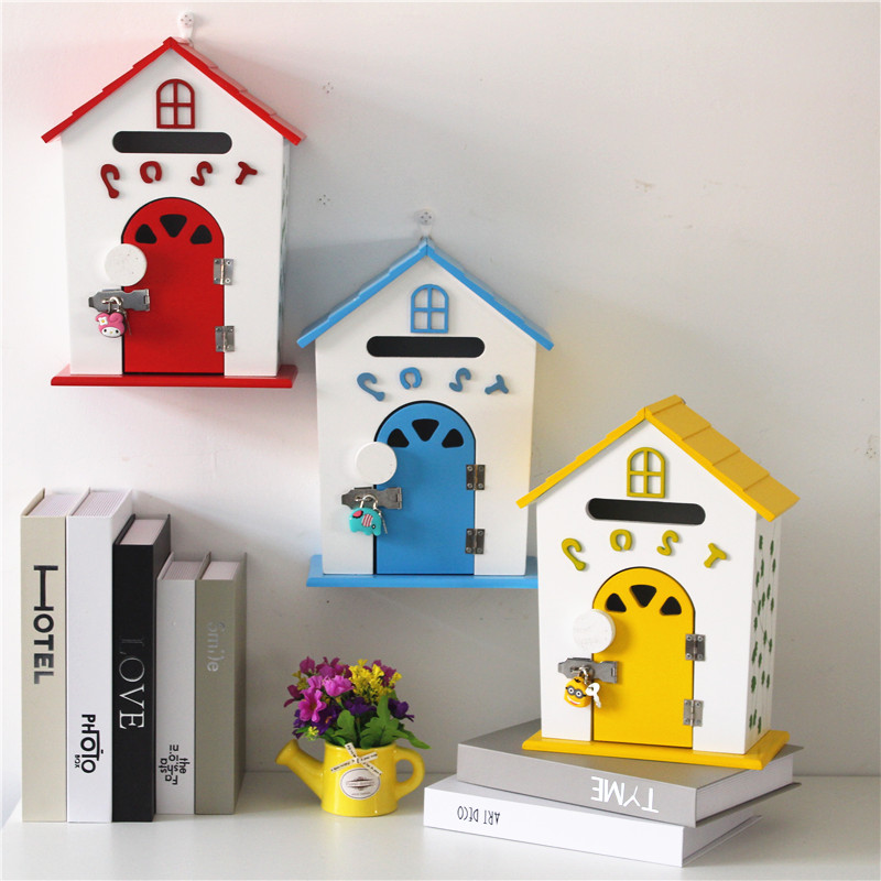 Psychological Counseling Room Letterbox Wood Letterbox Creative Personality letterbox Tian Yuan Creative Chalet can be invoiced-Taobao