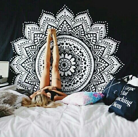 Ins Châu Âu và Mỹ gió Bohemian vải nền treo vải trang trí phòng tấm thảm phòng ngủ cạnh giường ngủ bức tranh tấm thảm vải sơn thảm treo tường anime