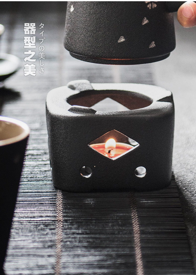 British retro warm tea square thick ceramic based kettle heating furnace alcohol lamp ceramic tea stove cooking dry