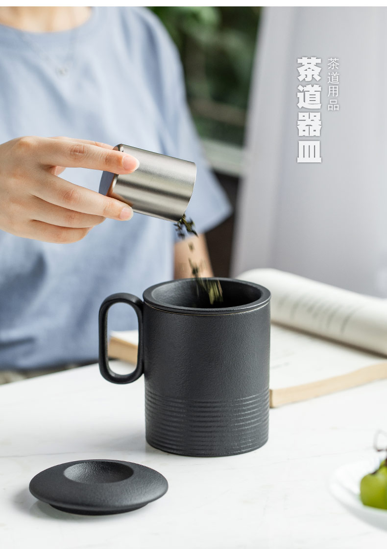 British filter tea mugs with cover office contracted household separation large capacity filter cup tea cup