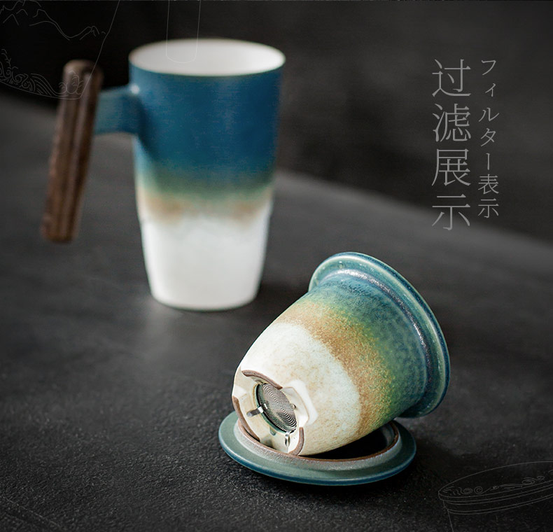 British mark cup with cover large capacity make tea cup home filtering cup ceramic cup tea cup custom office