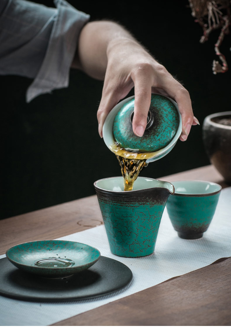 Small tureen three tureen only a pot of tea set contracted a cup of tea kungfu tea set, ceramic cups