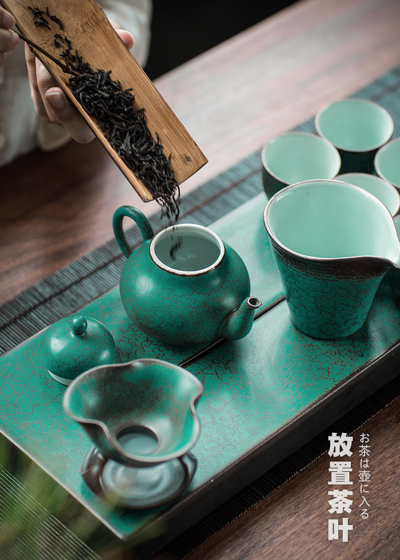 Kung fu tea set tea service of a complete set of ceramic teapot restoring ancient ways suit household dry tea tea set tea service