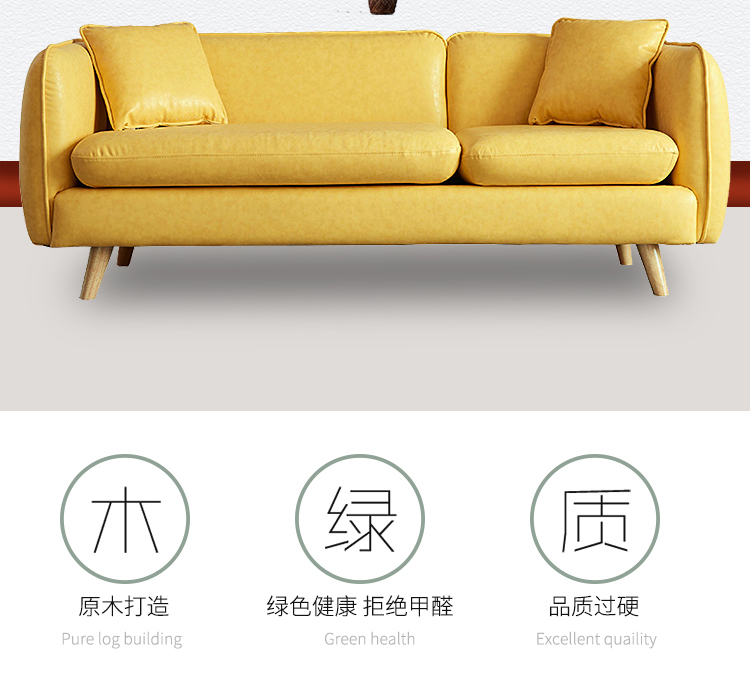 Nordic căn hộ nhỏ đơn đôi sofa da triple tối giản sofa da hiện đại kết hợp của văn phòng phòng khách sành điệu - Ghế sô pha sofa giường gấp thông minh