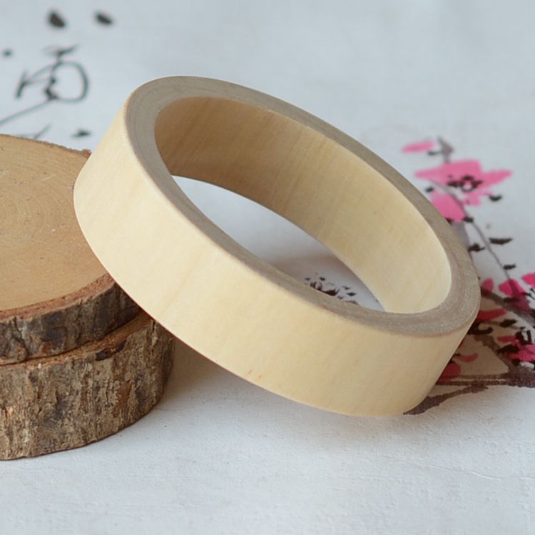 Vòng tay gỗ rộng 2cm gỗ len phôi phôi gỗ vòng tay tự làm sơn mài nghệ thuật sơn chất liệu cạnh thẳng tròn tự nhiên vòng đeo tay nữ