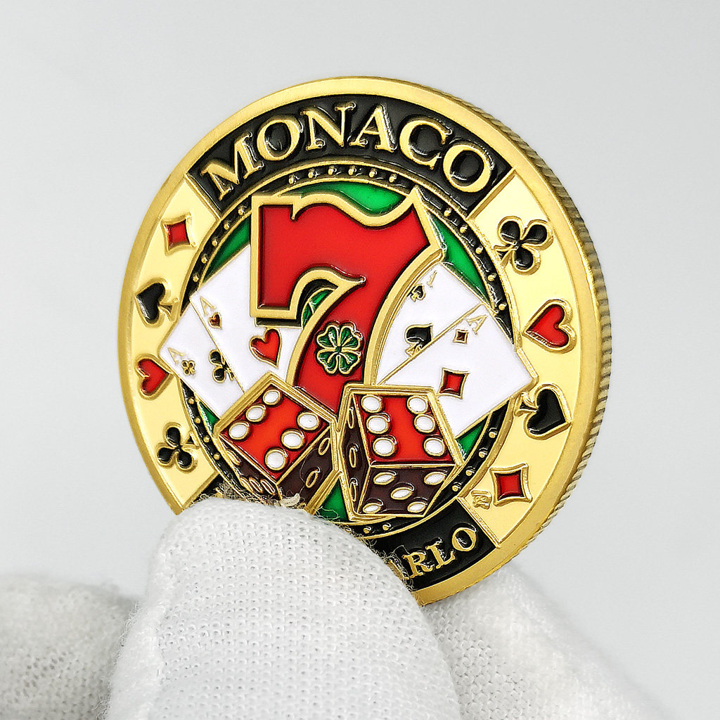 Monaco Poker Chips Coins Fine Lucky Coin 32mm Monte Carlo Badge Challenge coin Collection Remembrance