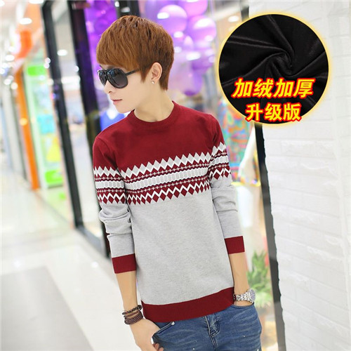 Mẫu mùa đông 13 áo len 14 thiếu niên 15 học sinh trung học cơ sở 16 nam 17 cộng với áo len nhung dày 18 tuổi quần áo thời trang
