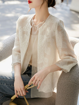 GENTLE GRASS Italie Qingli to Beauty and the Romantic French Style Round Collar Mulberry Silk Jacket Woman