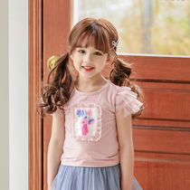 Boat Rat Boy Clothing Girl T-Shirt Foreign Air Summer Clothing Slim Fit Fly Cuff Cartoon Round Collar Woman Baby Tot Undershirt Child Blouse