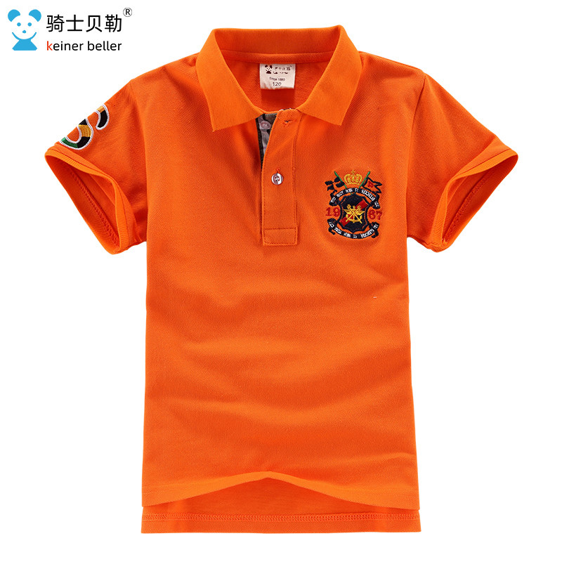 Boy Clothing Boy Turned Polo Shirt Summer New T-shirt CUHK Child Pure Cotton Short Sleeve Casual T-shirt Child Korean version