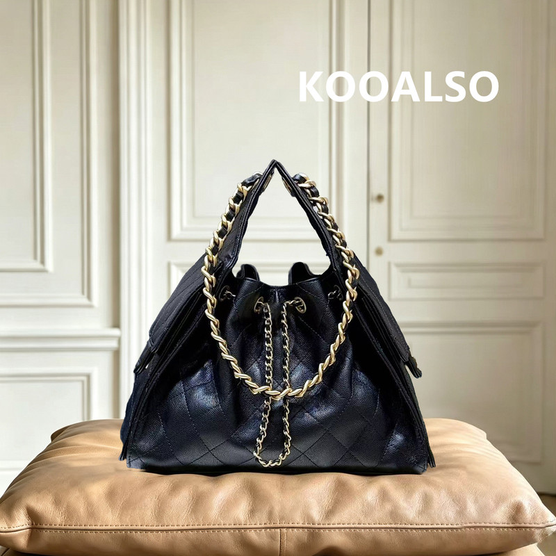 Kooalso Ceiling! Bestseller 25Bag Quilted Drawstring Bucket Chain Shoulder Hobo Hippie Bag