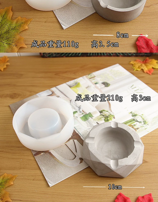 Xi măng sáng tạo DIY silicone khuôn gạt tàn keo khuôn cá tính xi măng gạt tàn thuốc lá công nghiệp Bắc Âu - Tự làm khuôn nướng