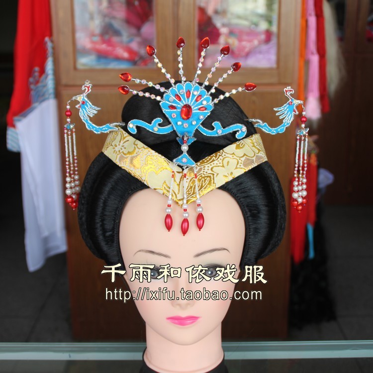 Middle Aged Denier Opera Fake Headgear Emulation of the Letters Patent Life Lady headgear Yue Opera House Costume Photo Gallery Shooting Drama Headgear 10
