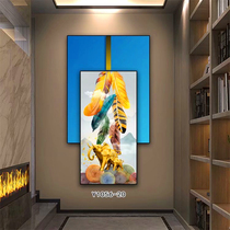 Genguan Decoration Painting Brief Chinese Style With Frame Mural Light Extravagant to the Vertical version Superimposed Painting Veranda End Hung Painting