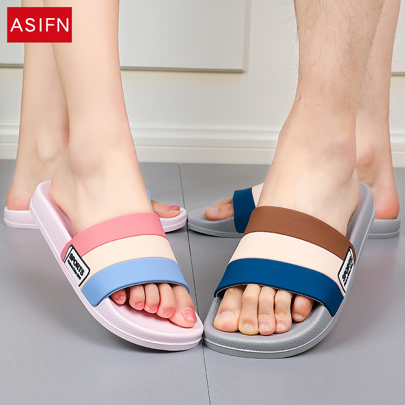 Home slippers shoes women Summer home indoor bathroom bath non-slip soft thick bottom couple home slippers men's summer