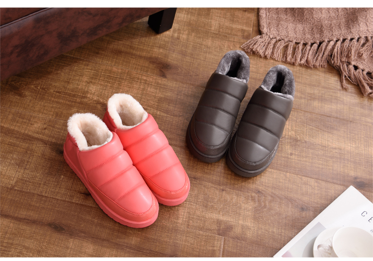 Dép cotton không thấm nước cho nam và nữ với mùa thu và mùa đông Các cặp vợ chồng trong nhà và ngoài trời đôi giày đế dày không trơn mùa đông - Trang chủ dép cao su đi trong nhà