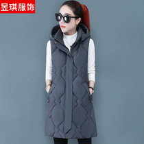 The winter dust cotton coat in the middle of the long cotton coat 2022 new Han edition of the slim vest cotton suit