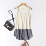 Mùa hè mới của phụ nữ không tay đan hoang dã sọc sọc vest E64-2 thời trang mặc nhà nữ giới