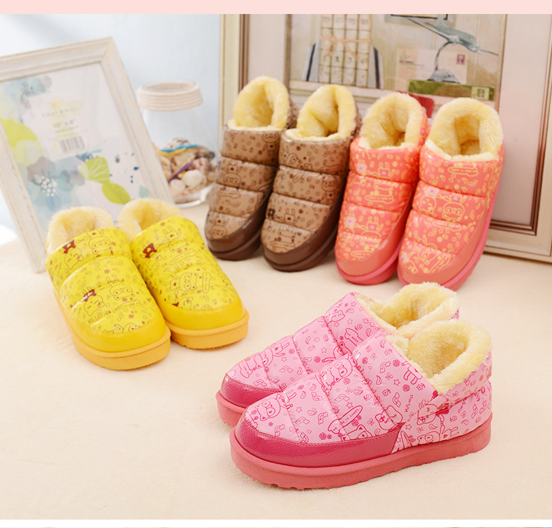 Pantoufles enfants en suède pour hiver - semelle autre - Ref 1005575 Image 8