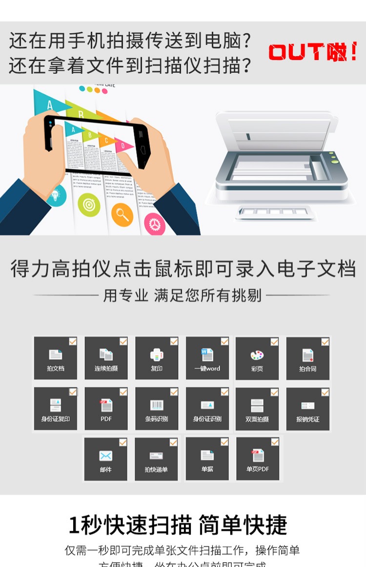 Gao Paiyi A3 độ phân giải cao 10 triệu pixel máy ảnh kép quét liên tục tệp ảnh ảnh giảng dạy hàng loạt thẻ ID đầu vào tích cực và bản sao âm - Máy quét máy scan cầm tay
