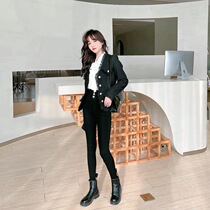 Kaka womens official flagship belly lifting hip postpartum strong shaping small belly small black pants high waist leggings