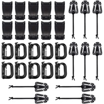 30-piece set of outdoor tactical equipment carabiner portable belt backpack webbing hook plastic D-shaped key lock